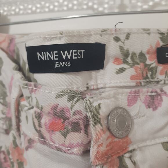 Nine West Jeans Women’s Floral Print Cigarette Skinny Ankle 12 - Picture 2 of 6